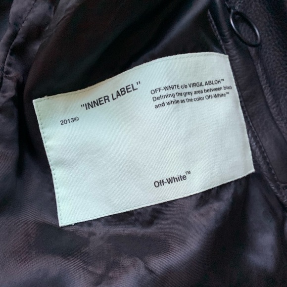 Off White Leather Bomber - Picture 4 of 5
